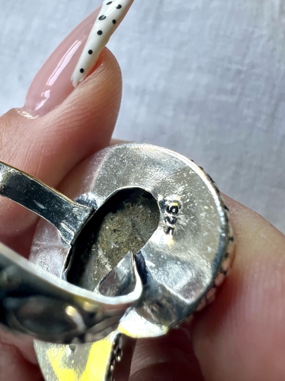 925 AMMONITE Fossil Past Lives Ring 9.5 - Picture 7 of 8